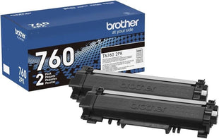 Brother TN-760 Brother Genuine High-Yield Black Toner Cartridge - 2 Pack