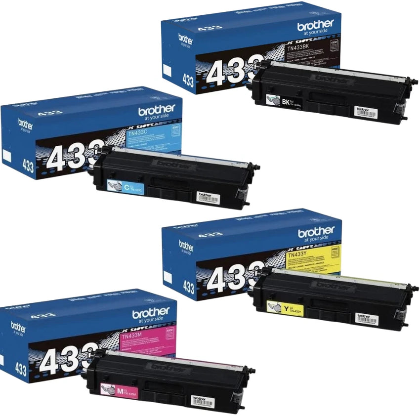 Brother TN433 High Yield Toner Cartridge 4-PACK