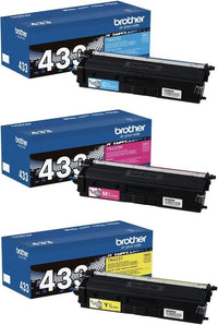 Brother Genuine TN433 High Yield 3-Color Toner Cartridge Set, Cyan Magenta Yellow